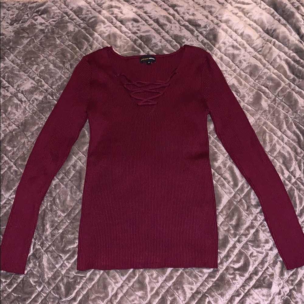🌸Maroon Ribbed Long Sleeve🌸